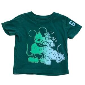 BABY GAP DISNEY Mickey Mouse Pluto Green Tee Size 18-24m